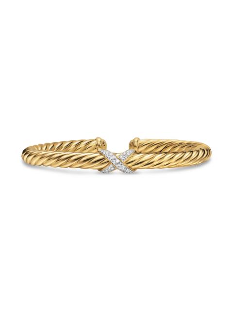 DAVID YURMAN Women's Cablespira Flex X Bracelet in 18K Yellow Gold - Diamond
