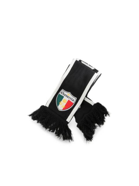 adidas logo-patch fringed scarf