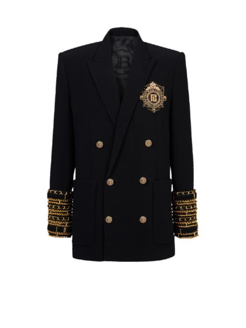 Balmain Twill blazer with double-breasted gold-tone buttoned fastening