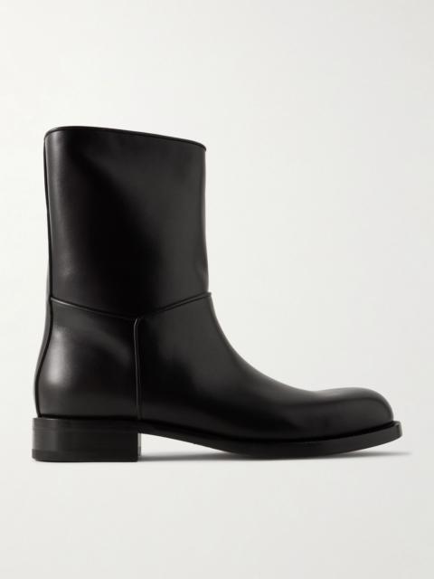 The Row Nobilis leather ankle boots Black