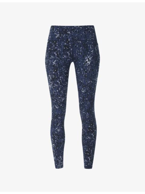 Sweaty Betty Power 7/8 Workout Abstract-Pattern Stretch-Jersey Leggings