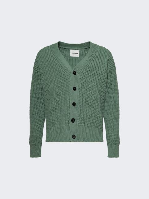Jil Sander Long Sleeve V-neck Cardigan Celadon
