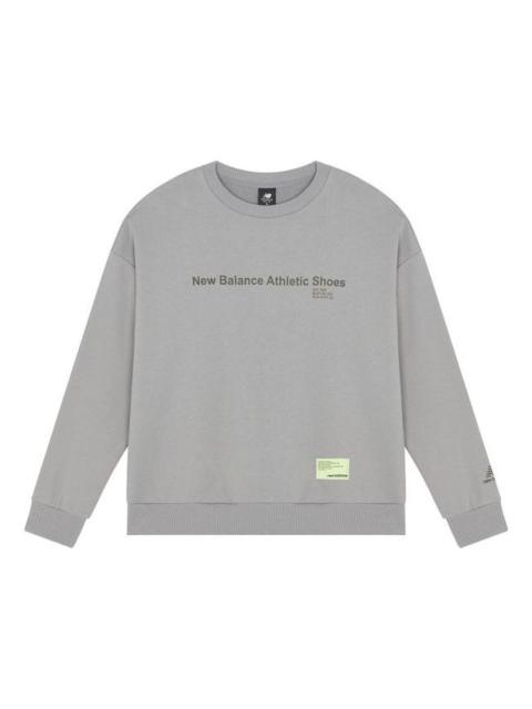 New Balance New Balance Alphabet Logo Printing Sports Round Neck Pullover Gray AMT21360-MHD