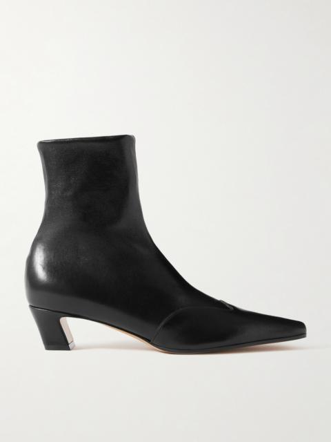 KHAITE Nevada Leather Ankle Boots