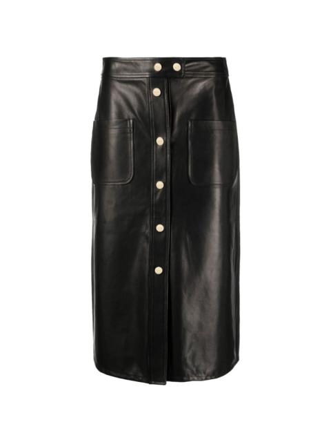 leather A-line skirt