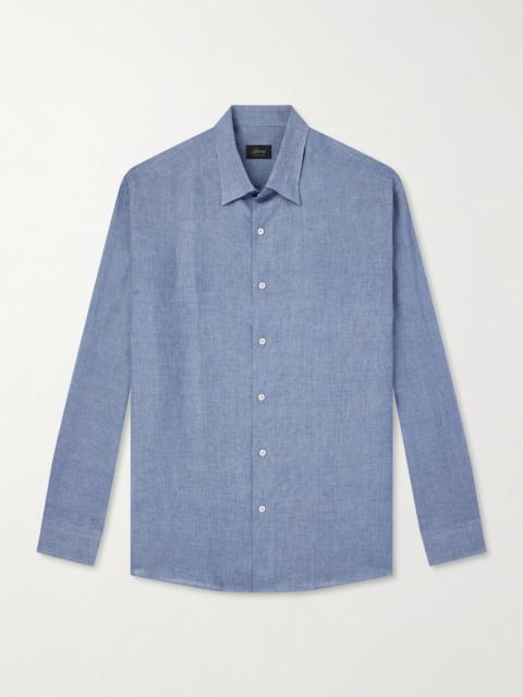 Brioni Button-Down Collar Linen Shirt
