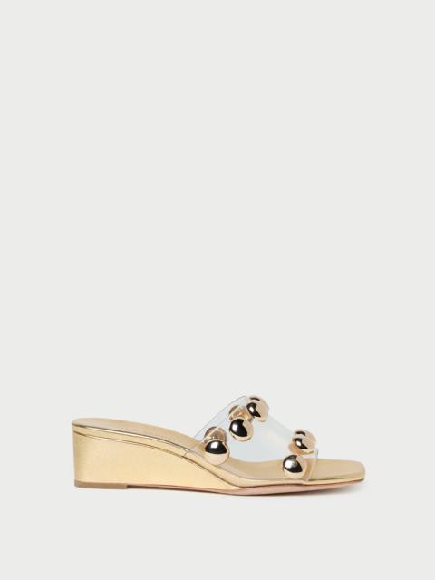 LOEFFLER RANDALL Enya Gold/Champagne Studded Wedge
