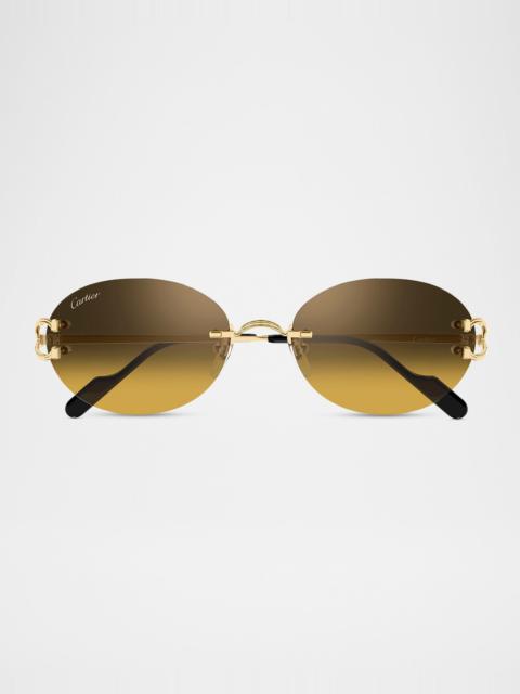 Cartier Men's CT0551S-009 Metal Round Sunglasses