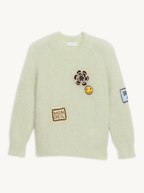 Sandro Mohair sweater with patches