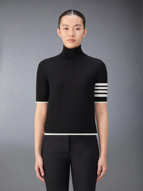 Thom Browne Fine Merino Wool 4-Bar Relaxed Fit Turtleneck