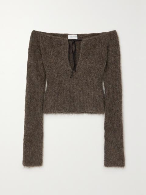 16ARLINGTON Solare Tie-front Alpaca-blend Top