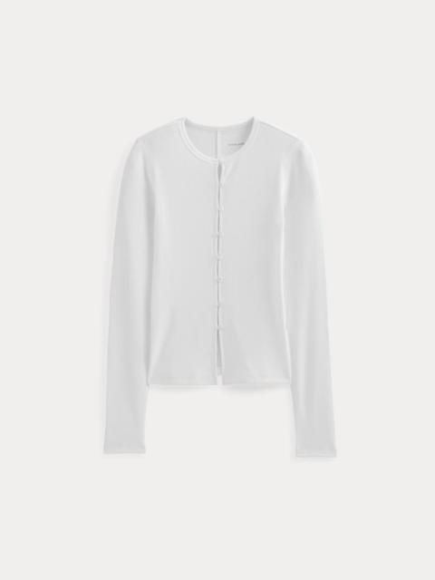 EVERLANE LUXE RIB BUTTON-UP TOP
