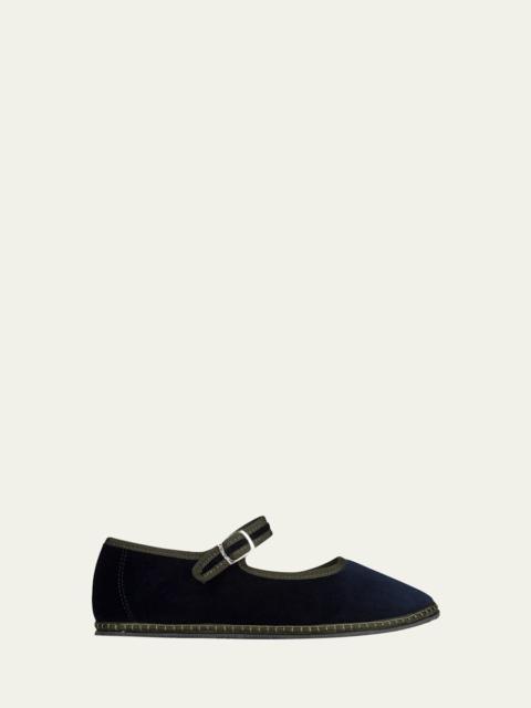 ViBi Venezia Velvet Mary Jane Ballerina Flats