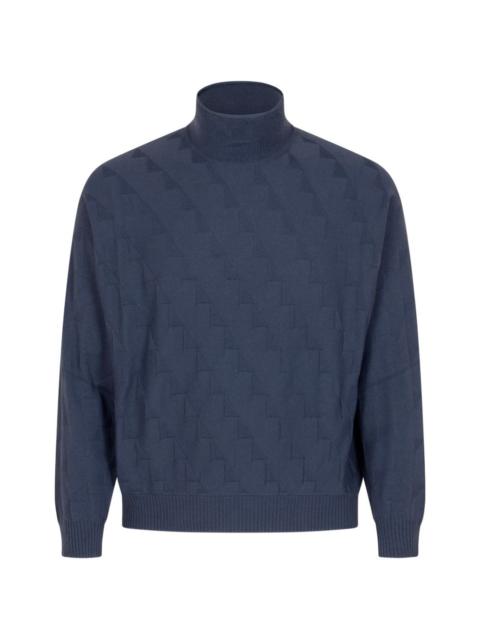 EMPORIO ARMANI Icon textured roll-neck sweater