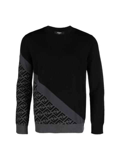 FENDI FF-pattern intarsia-knit jumper