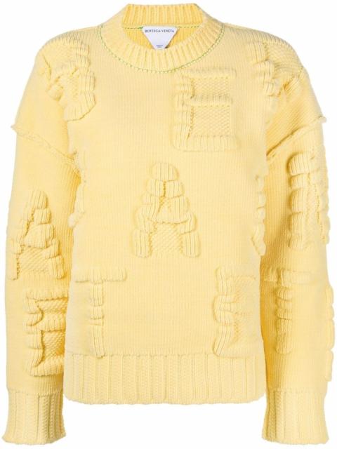 alphabet-motif chenille jumper