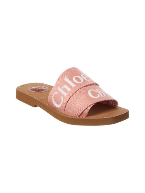 Chloé Chloé Woody Logo Canvas Slide