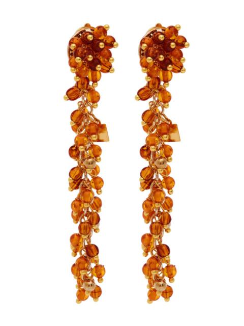 Rosantica Rosantica Beaded Metal Clip-on Drop Earrings