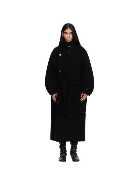 Lemaire Black Wrap Coat