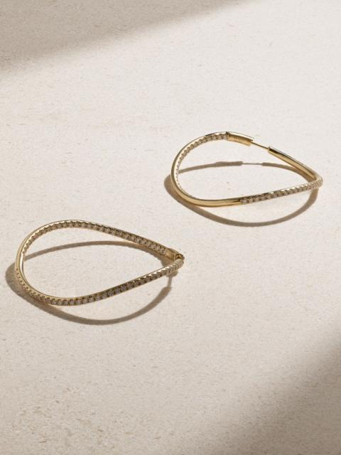 ANITA KO Twisted 18-karat gold diamond hoop earrings Gold