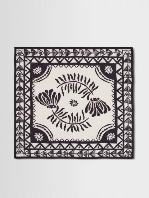 Wax London Sloane - Navy And Ecru Painted Flower Neck Scarf