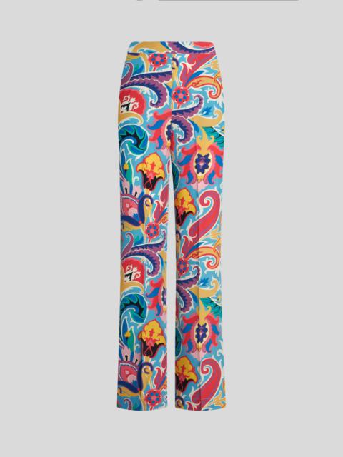 Etro SILK TROUSERS WITH FLORAL PRINT