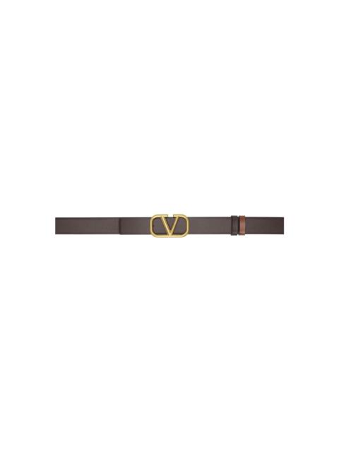 Valentino Brown & Tan VLogo Signature Reversible Belt