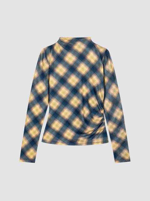 Rails Women's Joelle Draped Plaid Top - Navy Sage Plaid