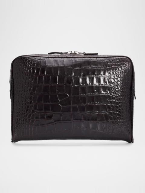 TOM FORD Men's Croc-Effect Zip Pouch
