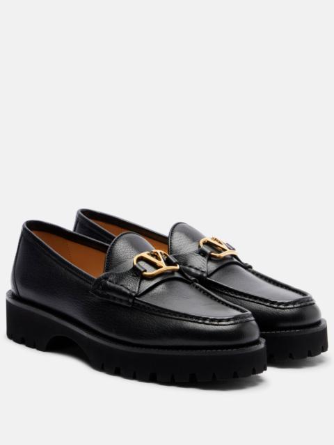 Valentino VLogo leather platform loafers