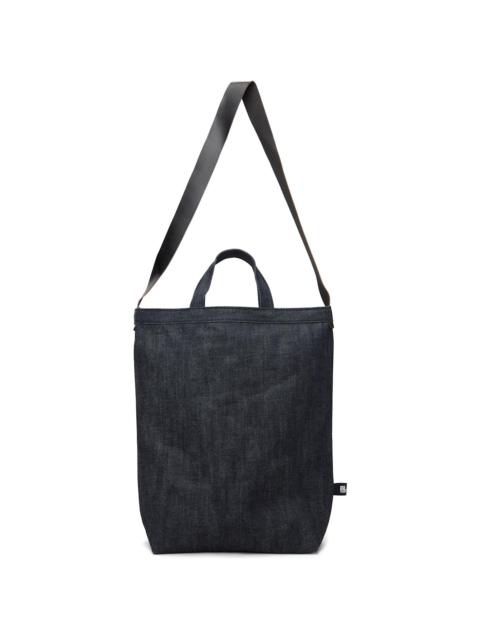 BLACK COMME des GARÇONS Navy Cotton Denim Cowhide Shoulder Strap Bag