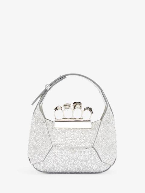 Alexander McQueen Women's The Jewelled Hobo Mini Bag in Silver