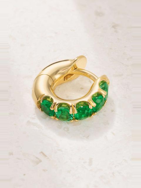 Spinelli Kilcollin Mini Macro 18-karat gold emerald hoop earrings Green