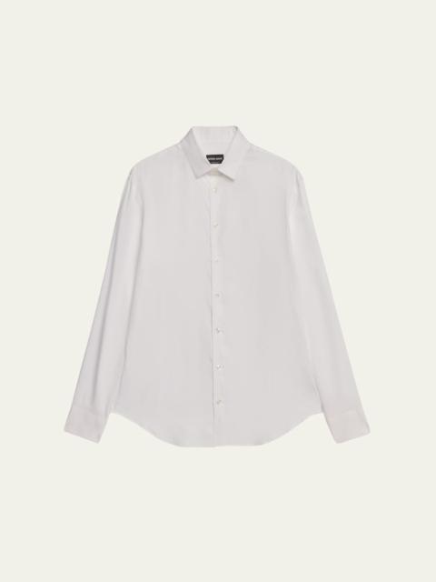 GIORGIO ARMANI Men's Solid Tencel Sport Shirt