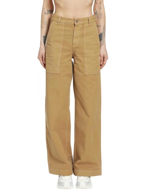 Moncler Leather Logo Cotton Trousers