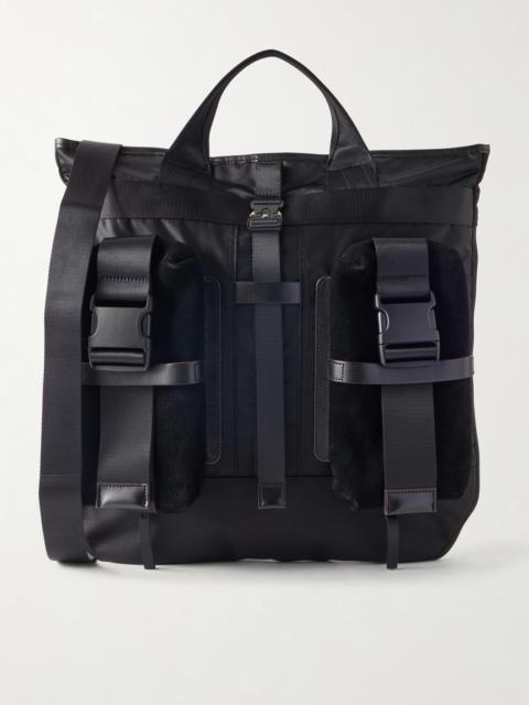 master-piece Helmet Suede and Leather-Trimmed Shell Messenger Bag