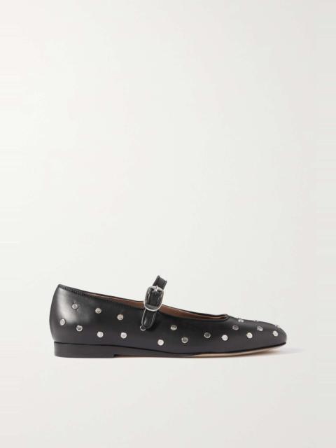 LE MONDE BÉRYL Studded leather Mary Jane ballet flats