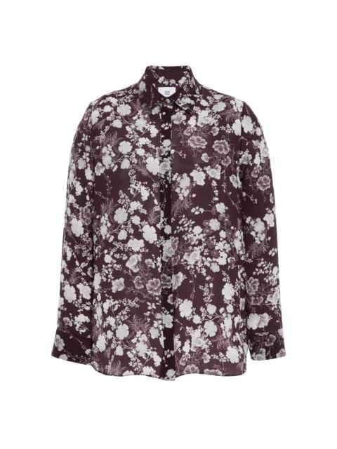ADAM LIPPES Mathias Printed Crepe De Chine Blouse burgundy