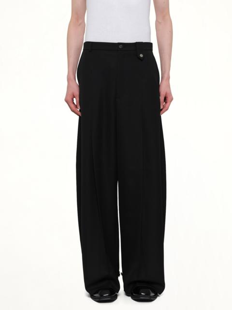 EGONLAB Fluid Tailored Wide Leg Pants in Black