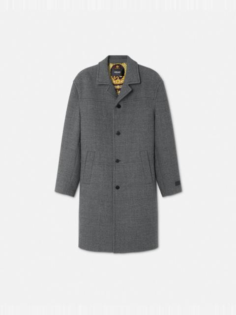 VERSACE Mouliné Wool Coat