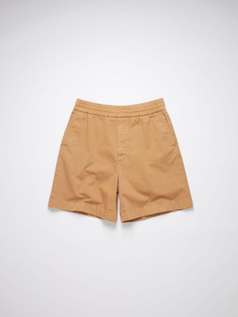 Acne Studios Cotton twill shorts - Camel brown