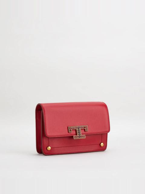 Tod's LEATHER T TIMELESS BELT BAG MICRO - VALENTINE'S DAY EDITION - RED