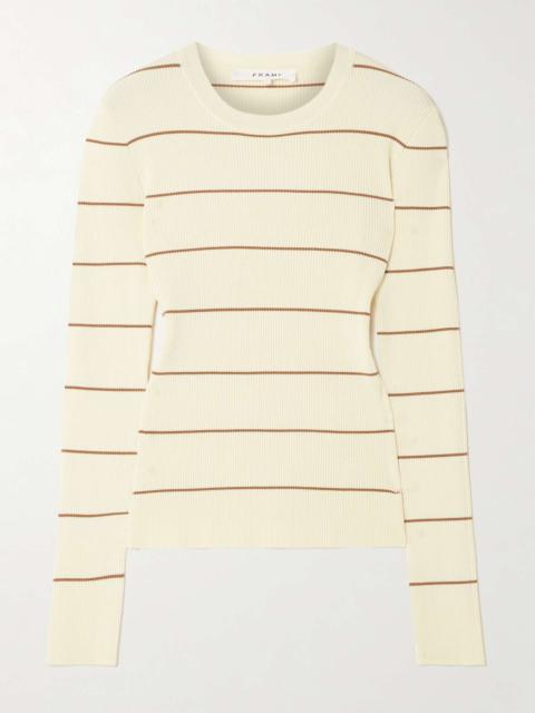 FRAME Striped ribbed jersey T-Shirt