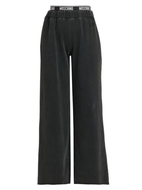 Moschino Women's Stretch-Cotton Fleece Wide-Leg Pants - Black