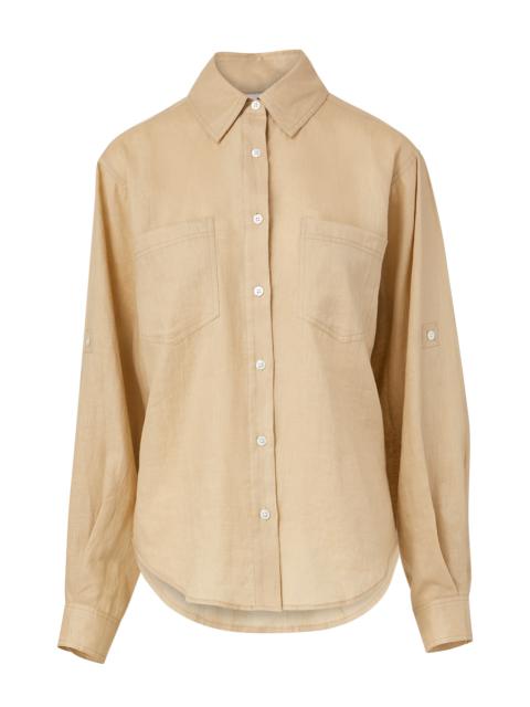 VERONICA BEARD GIL LINEN BUTTON-DOWN TOP