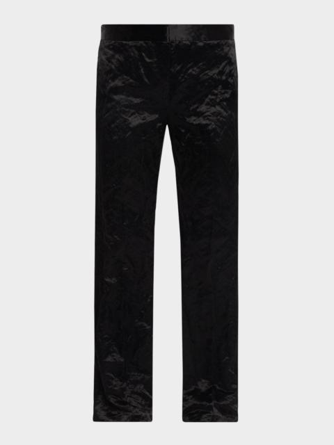 FFORME Cameron Crinkled Velvet Slim-Leg Trousers