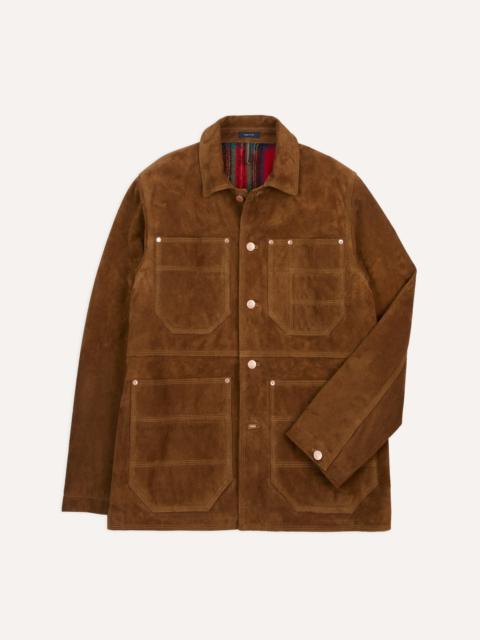 Drake's Tobacco Suede Blanket Lined Welder Jacket