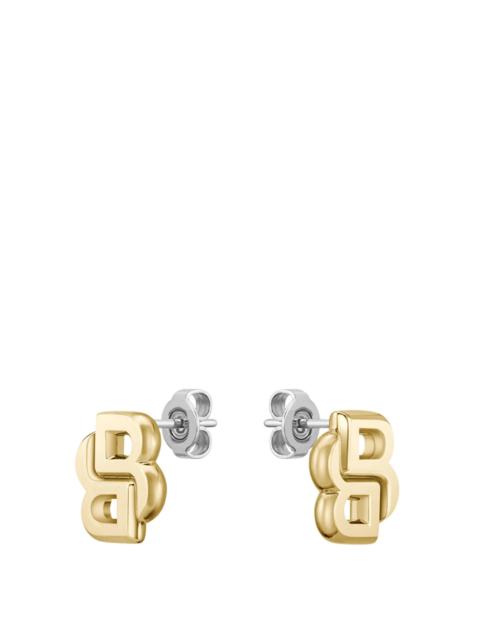 BOSS GOLD-TONE EARRINGS WITH DOUBLE B MONOGRAM
