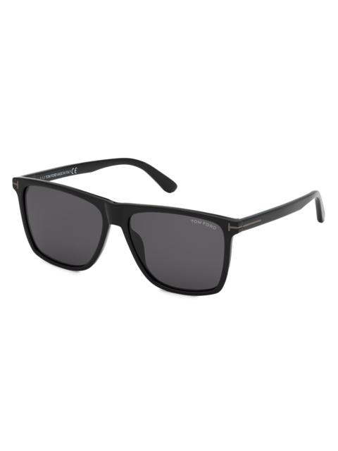 TOM FORD Men's Fletcher T Square Acetate 57MM Sunglasses - Black