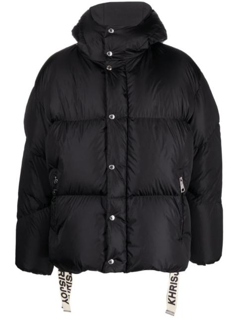Khrisjoy logo-tape padded coat